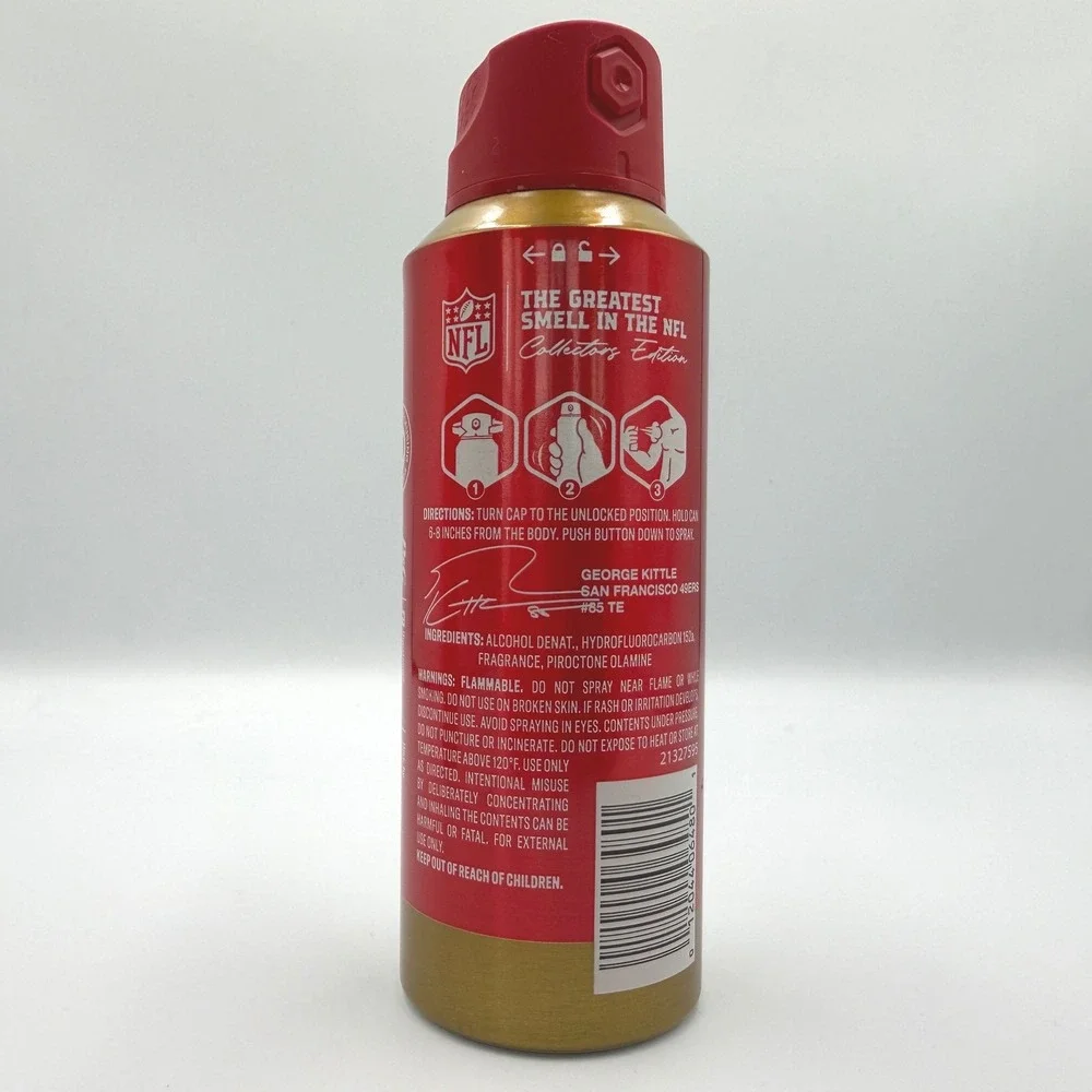Old Spice Body Spray Mens 5.1oz Red New NFL George Kittle Collectors 2pk